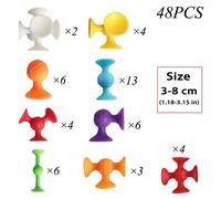 Blocs De Construction Souples Montessori En Silicone,Jouets Pour Enfants,Assemblage De Ventouses,Jeux Sensoriels,Éducatifs - Type 72c-No Box 72pcs