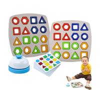 Blocs de Correspondance de formulaires, Jouets de Carte de capteur appropriés avec Cloche et Cartes | Puzzle de Forme géométrique colorée Bois, Tableau sensoriel, Jouets d'apprentissage