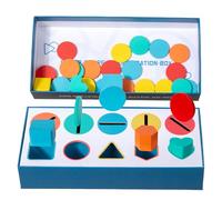 Blocs de correspondance géométrique - Ensemble de jouets d'empilement en bois, carte de reconnaissance de forme | Pièces de couleurs grosses, jouet de coordination œil-main, jeu cognitif pour l'appren