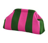 Blocs de couleur sac à main pour les femmes - Crochet tissé Casual Kiss Lock Lock Ferme Straitements Sacs à main pour Summer Seaside Beach Elegance Dîner Sorties