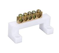 Blocs de jonction neutres type pont élevé, barre omnibus entièrement en cuivre, L for boîtes distribution, 5 à 15 trous, paquet 4 Barrette de connexion(7 * 11 (10-hole))