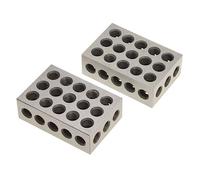 Blocs de métrologie 2 pièces/ensemble 25-50-75mm blocs en acier trempé, machiniste de précision 0.005 ", 123 outil de fraisage 23 trous 1-2-3" jauge de bloc Pour indicateur à cadran/jauge de profondeu