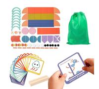 Blocs de Motifs | Anneaux de Jeu de réflexion en Bois Menthe - Blocs à Motifs Puzzle Bâtonnets Jouets, Filles Chambre à Coucher à la Maison Salle de Jeux Salle de Classe Préscolaire