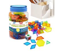 Blocs de motifs - éducatifs transparents - Matériaux mathématiques pour l'enseignement - Pour jeu et activité à la maison, à l'école maternelle et à la maternelle