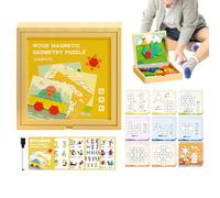 Blocs de Motifs en Bois | Jouets éducatifs géométriques | Set de Blocs de Forme Stem Tangram pour, Voyage, éducation à la Maison, Salle de Jeux, Salle de Classe, Maternelle, Maison