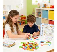 Blocs De Motifs en Bois | Jouets Éducatifs STEM en Bois - Activités d'apprentissage Bâtons Intelligents - pour Garçons Filles Maison École Salle De Classe Maternelle Anniversaire Vacances