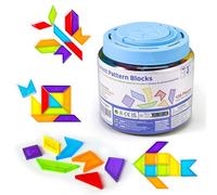 Blocs de motifs transparents, blocs de formes géométriques, puzzles tangram, pratique du tri, modélisation, manipulation mathématique pour enfants, fournitures de rentrée scolaire, fournitures pour