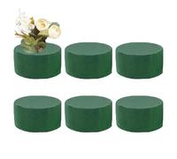 Blocs De Mousse Florale Ronds, 6PCS Mousse Florale, Blocs De Mousses Florales Verte Humides Sèches Pour Composition Fleurs Artificielles Fraîches, Bloc De Mousses Absorbant L'eau Composition Fleurs