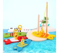 Blocs De Pêche Empilables En Bois, Dessin Animé, Jeu De Comptage Des Nombres, Jouets Éducatifs Pour Enfants, Cadeau