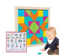 Blocs de puzzle en bois - Puzzle créatif en blocs de motifs en bois,Activités de voiture de jeu de voyage amusant pour les de plus de 3 ans, adolescents, garçons et filles, tout-petits avec leurs pare