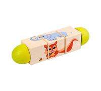 Blocs De Puzzle Rotatifs En Bois, Jouets De Reconnaissance Des Animaux, Blocs De Construction Pour Travailler Le Cerveau, Prise À La Main Pour Garçons En Bas Âge