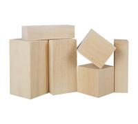 Blocs de Sculpture Lot de 6 blocs sculpture en tilleul naturel lisse, bloc portable bois brut, fournitures d'art