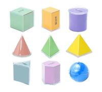 Blocs de solides géométriques - Formes 3D Manipulations mathématiques, jeu de jouets d'apprentissage précoce | Développe le raisonnement spatial, augmente les compétences, améliore la reconnaissance