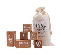 Blocs De Traguard Bébé - Jalon De Bois Pour Les Enfants, Blocs De Pierre Male Numériques Pour Carte Commémorative De La Croissance De Bébé Des Garçons Et Des Filles