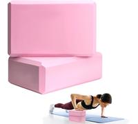 Blocs de yoga antidérapants et légers en mousse EVA, 22,9 x 15,2 x 7,6 cm, accessoires de yoga pour pilates, étirements et exercices de méditation (rose, taille unique)