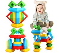 Blocs d'empilement de Pyramide, Jouets empilables pour Les Tout-Petits,Blocs de Construction de Puzzle empilables pyramidaux 30PCS