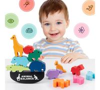 Blocs D'équilibre Animaux En Bois Montessori, Jouets Pour Bébés Dinosaures, Jeux De Société, Blocs De Construction, Jouets Empilables, Jouets Éducatifs Pour Enfants, Cadeaux