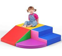 Blocs d'escalade 4p blancs pour bébé, blocs d'escalade pour bébé, revêtement PU anti-rayures, facile à nettoyer, fermeture éclair cachée, mousse hautement élastique, ensemble de jeu souple