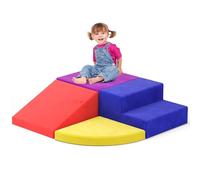 Blocs d'escalade en Mousse, 4 pièces, Jouets d'escalade d'intérieur pour bébés, Ensemble de Blocs de Construction Souples, Parcours motricité bébé, Jouets éducatifs Montessori, Housse en Daim