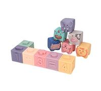 Blocs Empilables Souples, Blocs pour Bébés Silicone Durable et Polyvalent pour les Enfants de 6 Mois et Plus