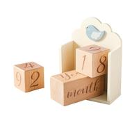 Blocs en bois commémoratifs pour la croissance de l'éducation précoce pour bébé, décoration de disque d'anniversaire, accessoires de photographie, cadeau de fête prénatale