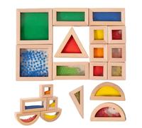 Blocs en bois Stem - 15 pièces - Jouet de construction sensoriel - Piques empilables éducatives - Jouet créatif pour pour Noël, anniversaire, petits cadeaux, maison, maternelle, voyage