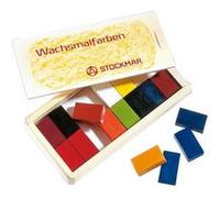 Blocs en cire d'abeille à colorier - assortiment 16 couleurs - bois STOCKMAR G