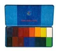 Blocs en cire d'abeille à colorier - assortiment 16 couleurs - métal STOCKMAR G