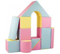 My Velinda – Set de 11 blocs en mousse pour le jeu – Rose, Bleu, Jaune (pastel)