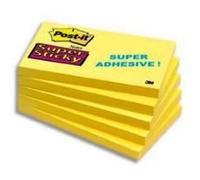 Post-it Notes Autocollantes Super Sticky, Jaune, Pack de 12 Blocs, 90 Feuilles par Bloc, 76 mm x 127 mm - Feuillets Super Adhésifs pour Prise de Notes, Listes de Tâches et Rappels