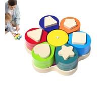 Blocs Géométriques d'Association Forme et Couleur,Jeu D'Association,Géométrique | Jeu Éducatif de Tri et d'Association de Formes Géométriques en Bois pour l'Apprentissage Précoce des