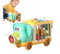 Blocs jouets empilables, jouets pour camion d'éléphant | Éléphant coloré tire avec le jouet - Jeu d'apprentissage de la motricité portable, activités de voyage pour adolescents, ra