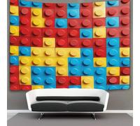 Blocs lego Tenture Murale Tapisserie Impression En 3D Tenture Murale Tapisseries Pour Chambre Esthétique Dortoir Décor 180cmx230cm