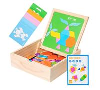 Blocs Magnétiques Bois - Ensemble Logique | Jouet Éveil Précoce avec Formes Géométriques, Casse-Tête Cognitif Éducatif, Coffret Puzzle Jeux Mentaux Cadeau Apprentissage