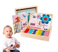 Blocs magnétiques de Formes | Activités éducatives d'apprentissage magnétiques en Bois avec 210 pièces - Fiches de Formes et Tableaux pour - pour d'âge préscolaire et Jardin