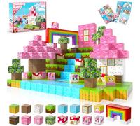Blocs Magnétiques Monde de Construction Magnétique Construis Mon Monde Magnétique de Licorne de Rêve 100 Pièces Blocs Magnétiques Cadeaux Licorne pour Filles 4 5 6 7 8 9 Jeux Magnétiques Jouets
