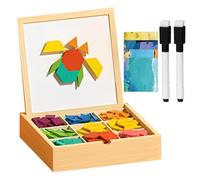 Blocs Magnétiques pour Tout-Petits | Puzzles en Bois de Formes Géométriques | Cadeau Anniversaire pour - Jeu de Construction Voyage Maison Garçons et Filles