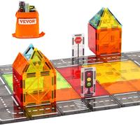 Blocs magnétiques VEVOR Blocs de rue pour enfants 56 pièces Kit de construction magnétique STEM Éducation sensorielle Construction urbaine Jouets à empiler