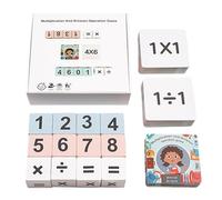 Blocs Mathématiques Cubes,Jouets Éducatifs en Bois pour Jeunes,Jeu De Mathématiques Multiplication Et Division - pour Garçons Filles Élèves du Primaire Salle De Classe École Programme Scolaire À La