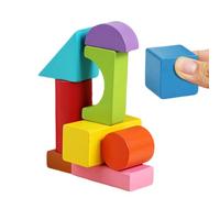Blocs Maths Éducatifs - Formes Géométriques Bois 9 Pièces Manipulation Durable, Matériel Sensoriel Développement Cognitif Logique Créative, Accessoire Pédagogique Pratique | Jeu Sensoriel École Maison