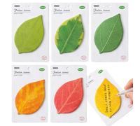 Blocs-notes en forme de feuilles - Papier de rappel adhésif, bloc-notes adhésif avec matériau durable, accessoire de papeterie avec couleurs vives, outil de bureau, usage pour salle de