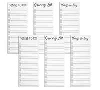 Blocs-notes Magnétiques (paquet de 6) - Blocs-notes Aimanté To-do List, Liste de Courses; Liste de Taches - 60 Feuillets