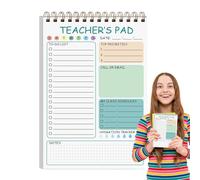 Blocs-notes pour enseignants | 50 feuilles de bloc-notes pour enseignants | Mémo d'écriture de 14,7 x 21,1 cm, agenda quotidien indispensable pour l'école, la maison, le bureau