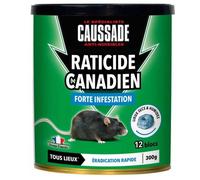 CAUSSADE Raticide Canadien - Anti Rats - Efficacité Radicale - Tous Lieux - 12 Appâts Blocs Pâtes Flocoumafen - Prêt à l'emploi - Une Ingestion Suffit - Fabriqué en France - 300g CARPT300