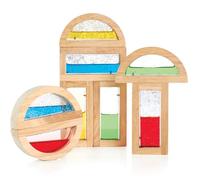 Blocs sensoriels - Guidecraft - Blocs arc-en-ciel - 8 pièces - Eau colorée - Paillettes