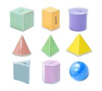Blocs solides géométriques 3D, ensemble de démonstrateur de zone, manipulations portables de salle de e mathématiques, fournitures scolaires éducatives, outil d'apprentissage visuel