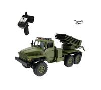 BlocteckToy Camion télécommandé avec deux piles, BM-21 « Grade » 6 x 6 Lanceur de fusée RC - Modèle de construction RTR réaliste, cadeaux pour les amateurs d'ingénierie