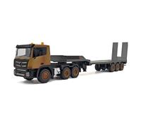 BlocteckToy Camion télécommandé avec remorque, échelle 1/18 2,4 GHz 9 CH Remorque à plat détachable avec contrôle du son et de la lumière - Modèle de construction RTR réaliste, cadeaux pour les