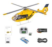 BlocteckToy FLYWING EC135 Hélicoptères RC pour adultes, classe 470 2,4 G 6 CH 4 hélices détachables, modèle d'hélicoptère de simulation RC avec contrôleur de vol H1 et positionnement GPS Beidou