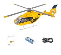 BlocteckToy FLYWING EC135 Hélicoptères RC pour adultes, classe 470 2,4 G 6 CH 4 hélices détachables, modèle d'hélicoptère de simulation RC avec contrôleur de vol H1 et positionnement GPS Beidou